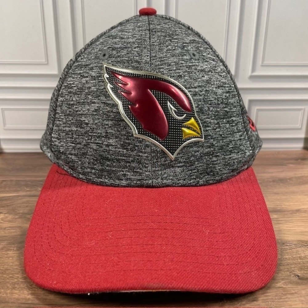 New Era Arizona Cardinals Chrome Flex Fit Hat Cap Gray Red Large/X-Large